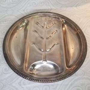 Vintage Sheffield Silver Company EPC Round Meat Serving Tray Well Pat 96.044